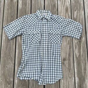 ** Vintage 1970s Levi's Pearl Snap Shirt Men's small Western Short Sleeve Plaid